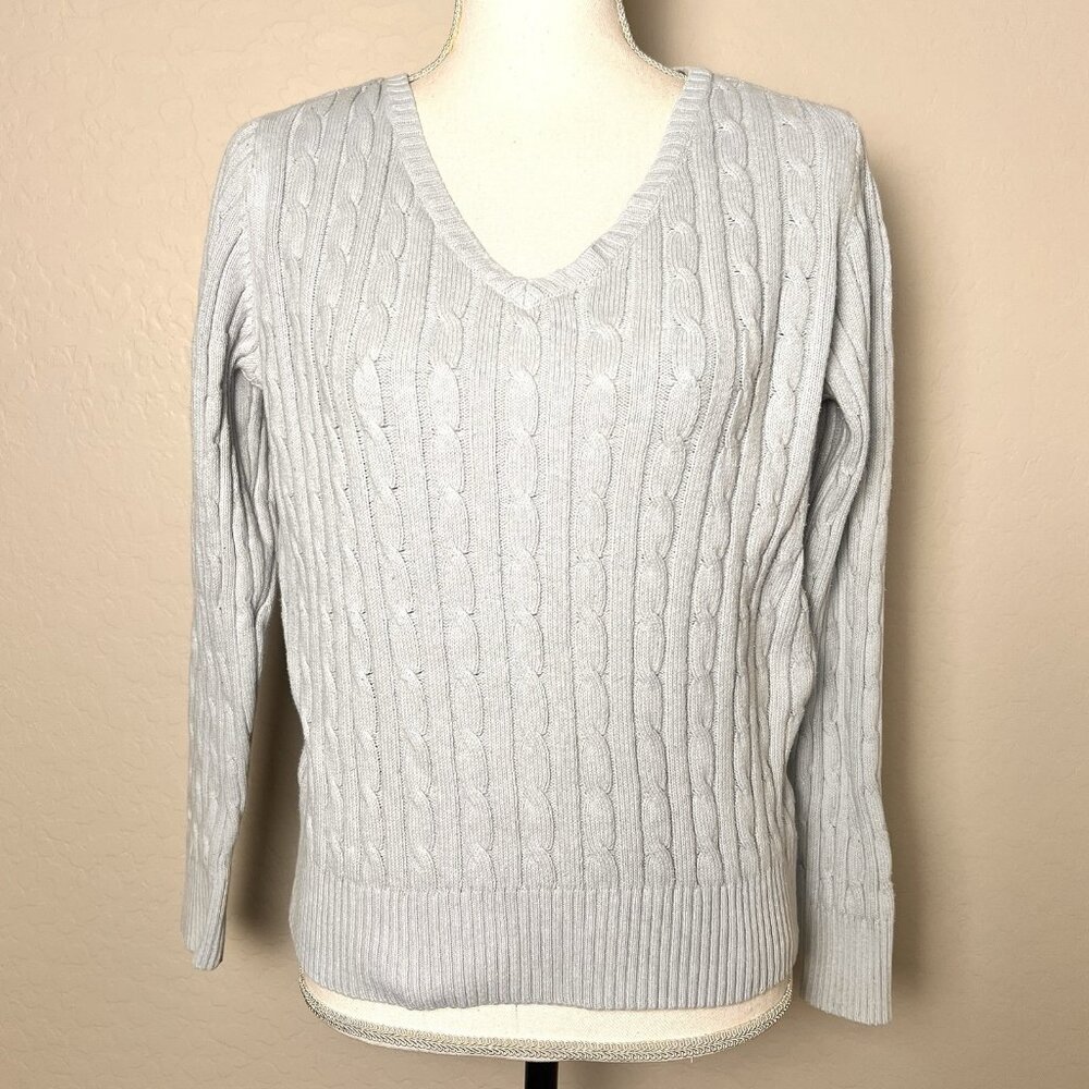 Vintage Y2K St. John’s Bay Medium Cable Knit Sweater Quiet Luxury Preppy Coastal